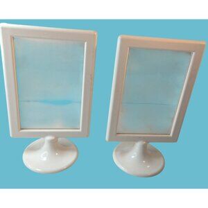 White Plastic Display Stands Frames Tabletop Signage 4 x 6 Photos Lot 2